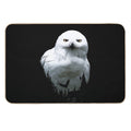 Snowy Arctic Magic Polar Harry Owl, Snowy Large White Harry Owl Drawing, Cute Snowy Owl Harry Owl, Cool Snowy Owl Realistic Art  Easy Maintenance Bath Mat