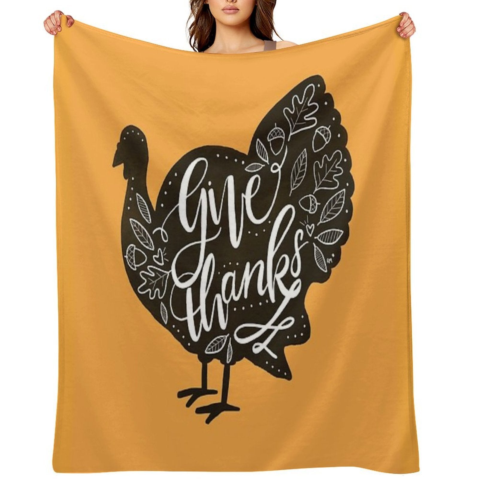 Give Thanks Turkey Lightweight Throw Blanket