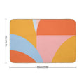 Geometric Shapes  Retro Beach Vibes Colors  Eco-Friendly Bath Mat