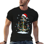 Nautical Anchor Christmas Lights Boating Sailor  Durable T-Shirt