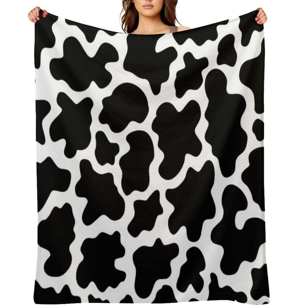 Cow Print Black And White Animal Print Patterns Wrinkle-free Throw Blanket