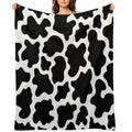Cow Print Black And White Animal Print Patterns Wrinkle-free Throw Blanket