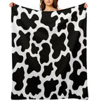 Cow Print Black And White Animal Print Patterns Wrinkle-free Throw Blanket