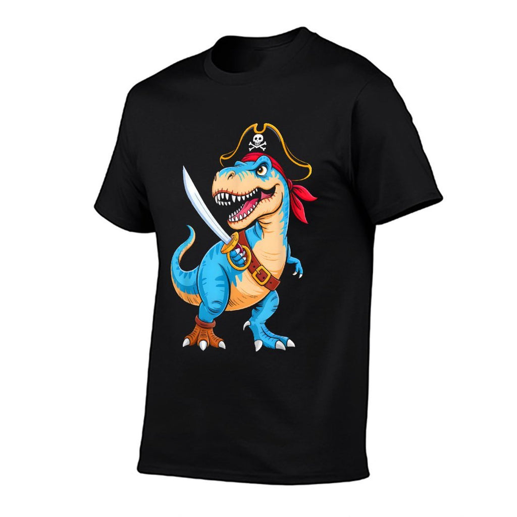 Pirate Dinosaur T Rex Boys Kids Funny Halloween Costume  Lightweight T-Shirt
