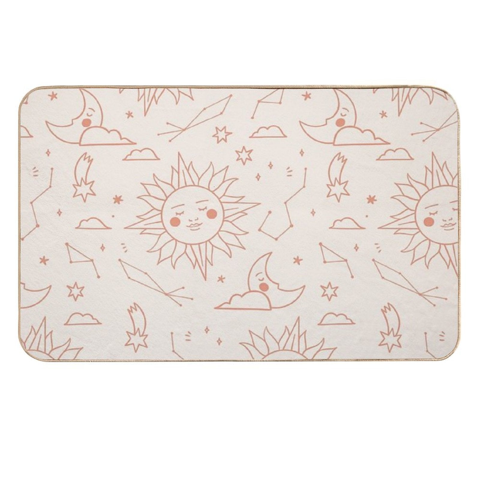 Moons And Suns Pattern  Multi-Purpose Bath Mat
