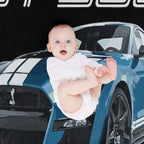 GT500 Mustang Shelby Cobra FORD PERFORMANCE BLUE Shrink-resistant Throw Blanket