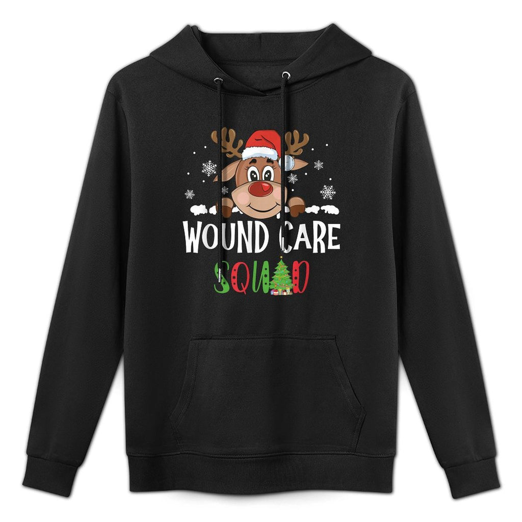 Cute Reindeer Christmas Wound Care Squad Stethoscope Nurse Breathable Fabric Hoodie