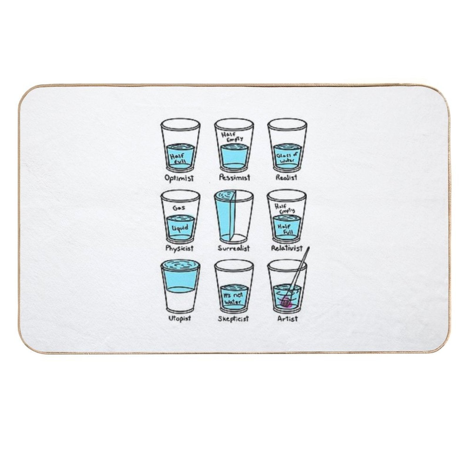 Glass Half Empty Meme - Artist Edition Durable Bath Mat