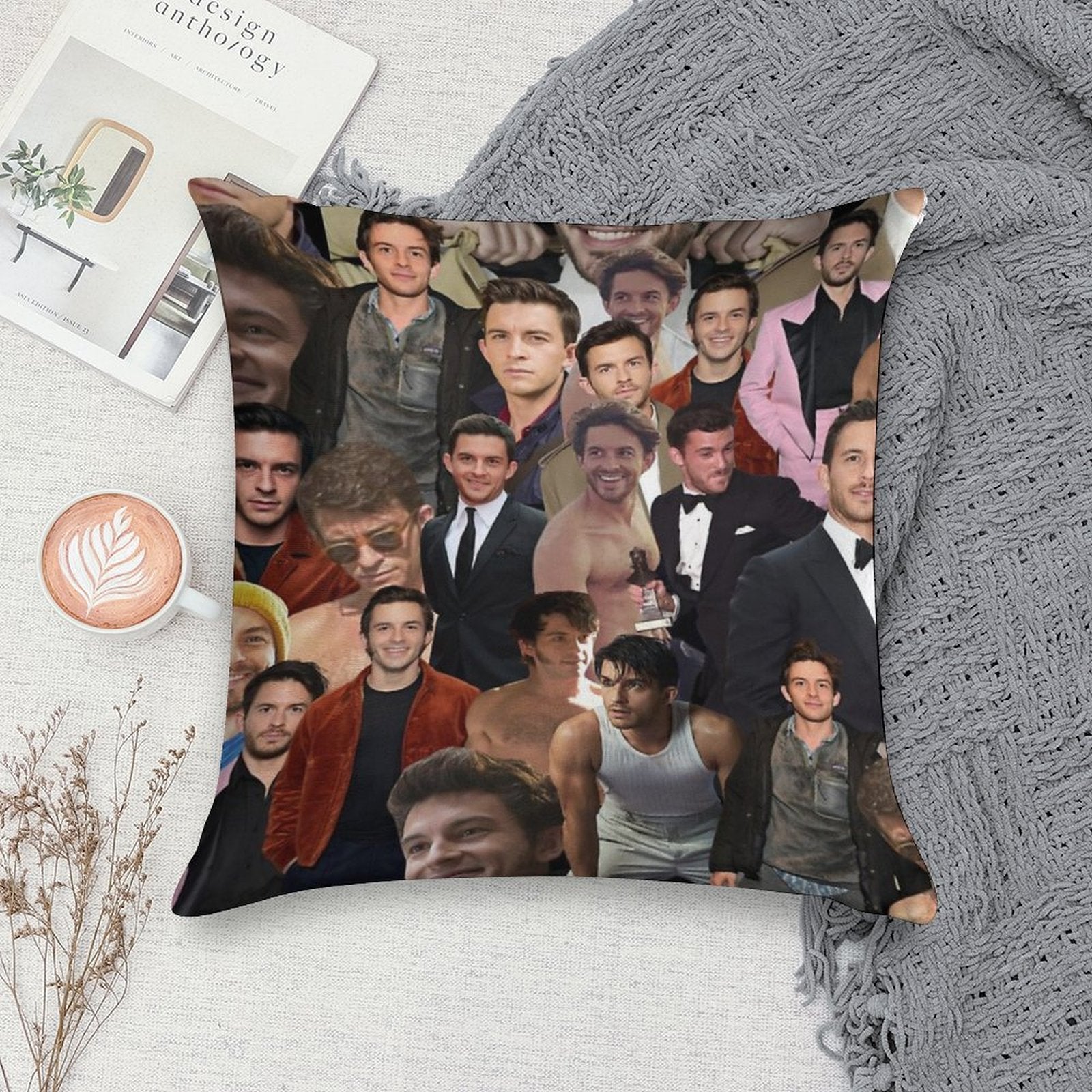 Jonathan Bailey Collage Soft Home Decor Throw Pillow