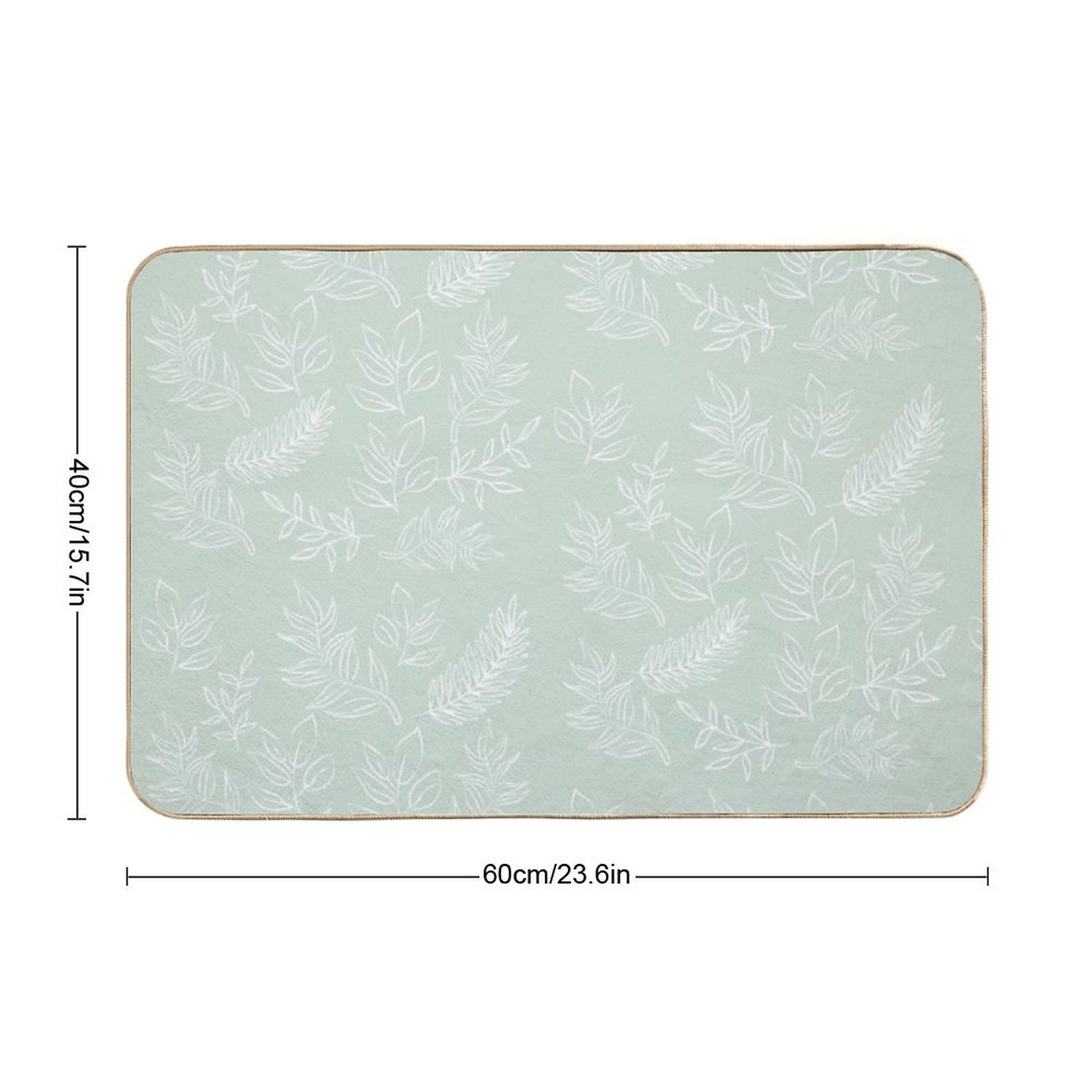 Green Leaves Pattern  Easy To Clean Bath Mat