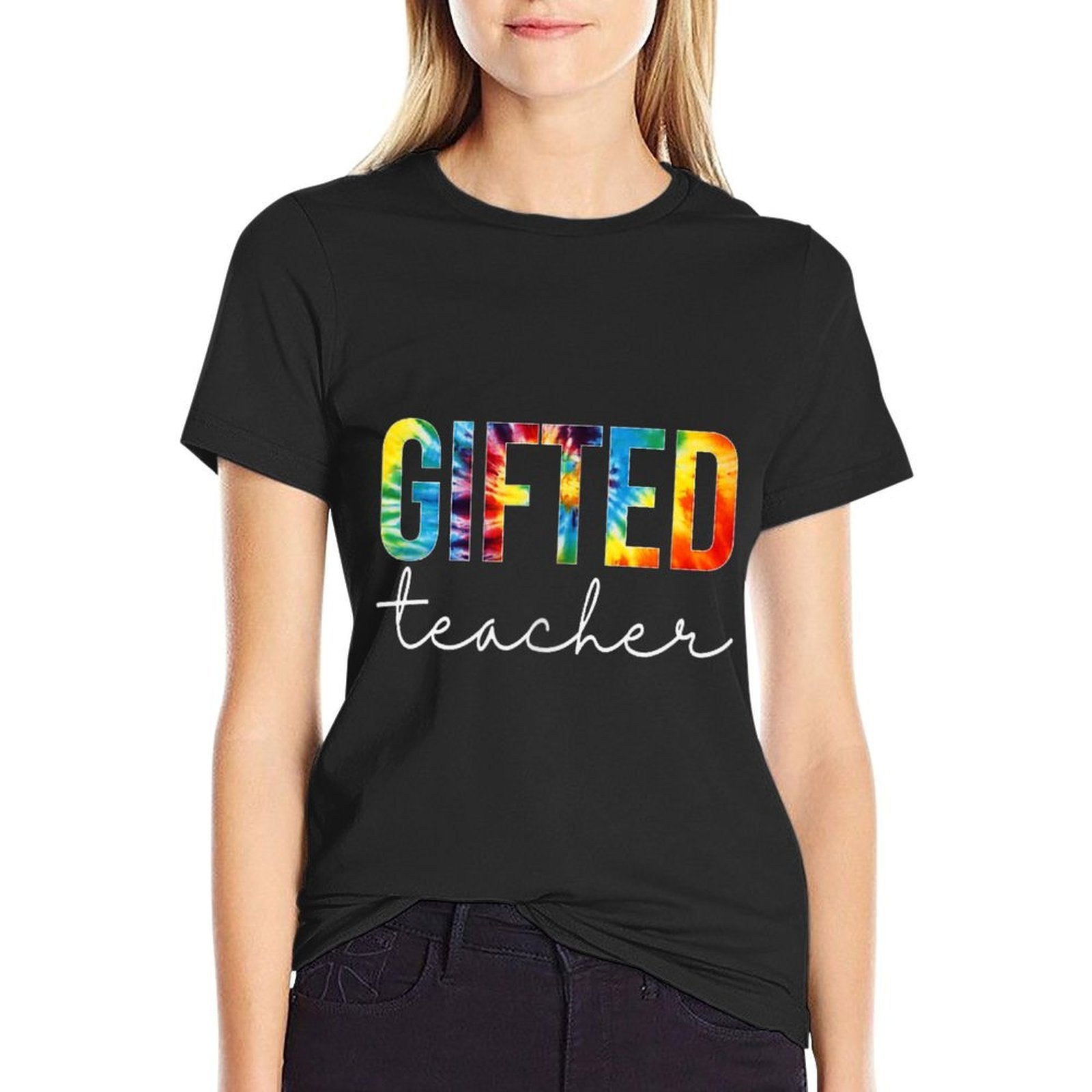 Gifted Teacher Women Tie Dye Back To School Appreciation Day  Relaxed-fit T-Shirt