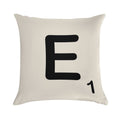 Scrabble Tile E Soft Reinforced Edging Throw Pillow