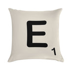 Scrabble Tile E Soft Reinforced Edging Throw Pillow