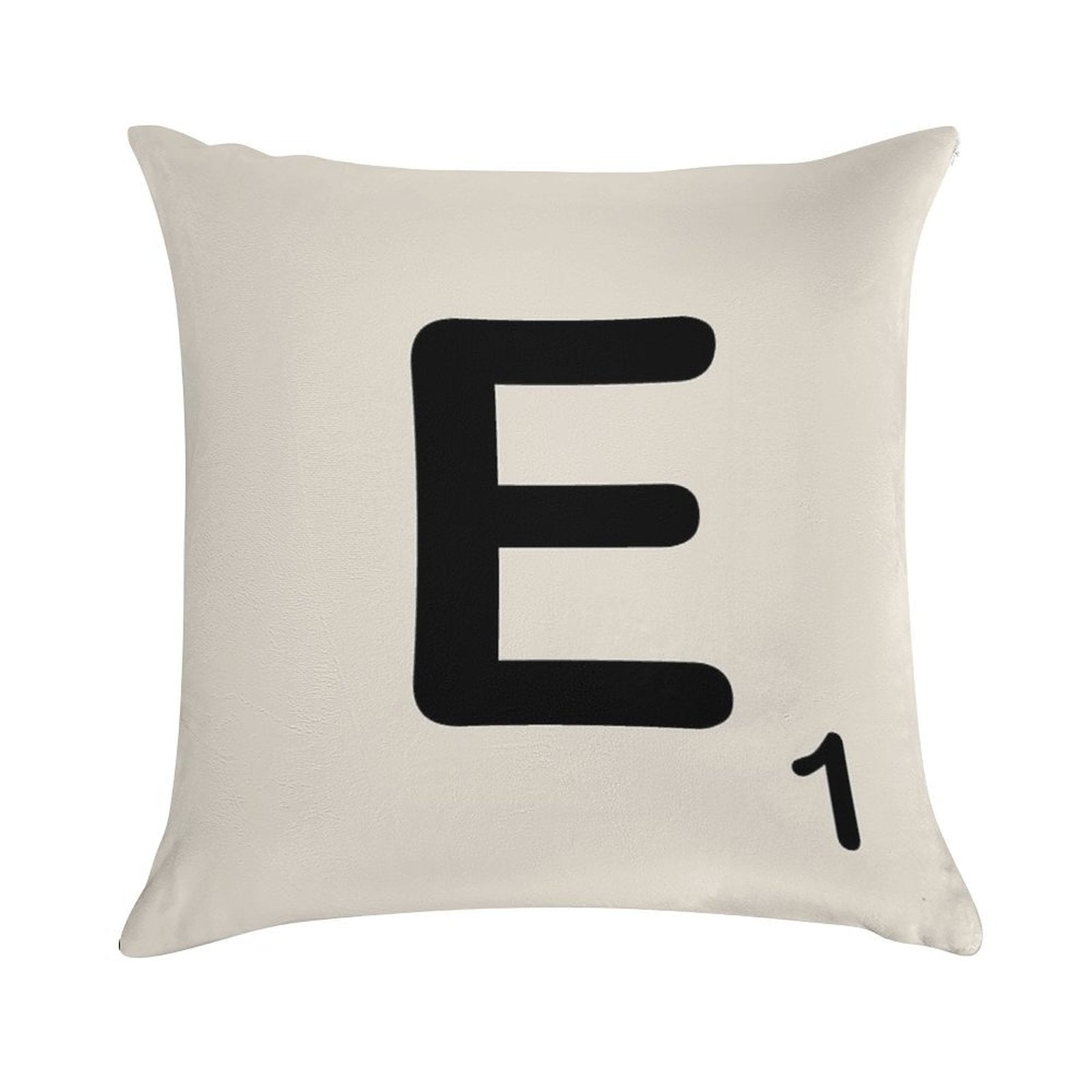 Scrabble Tile E Soft Reinforced Edging Throw Pillow