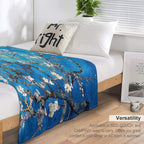 Vincent Van Gogh Almond Blossoms Turquoise Ocean Eco-conscious Throw Blanket