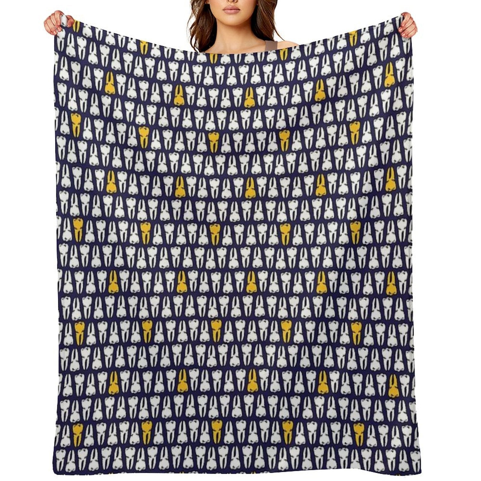 Gold Tooth Machine-washable Throw Blanket