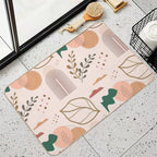 Organic Boho Leaf Aesthetic Design  Absorbent Bath Mat