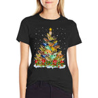 Frog Xmas Lights Santa Frog Christmas Tree  Trendy Pattern T-Shirt