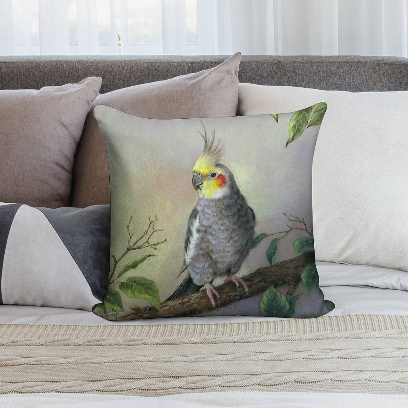 Cockatiel Soft Easy Maintenance Throw Pillow