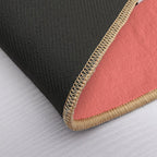 Dalmatian Spots with Coral Stripe (Pantone Living Coral)  Easy To Clean Bath Mat