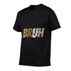 Leopard Cheetah Animal Print Funny Bruh For Boys Girls  Lightweight T-Shirt