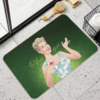 Green Flowers  Dirt-Trapping Bath Mat