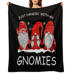 Just Hangin with My Gnomies Gnome Lover Machine-washable Throw Blanket