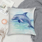 Dolphin Watercolor Soft Home Decor Throw Pillow