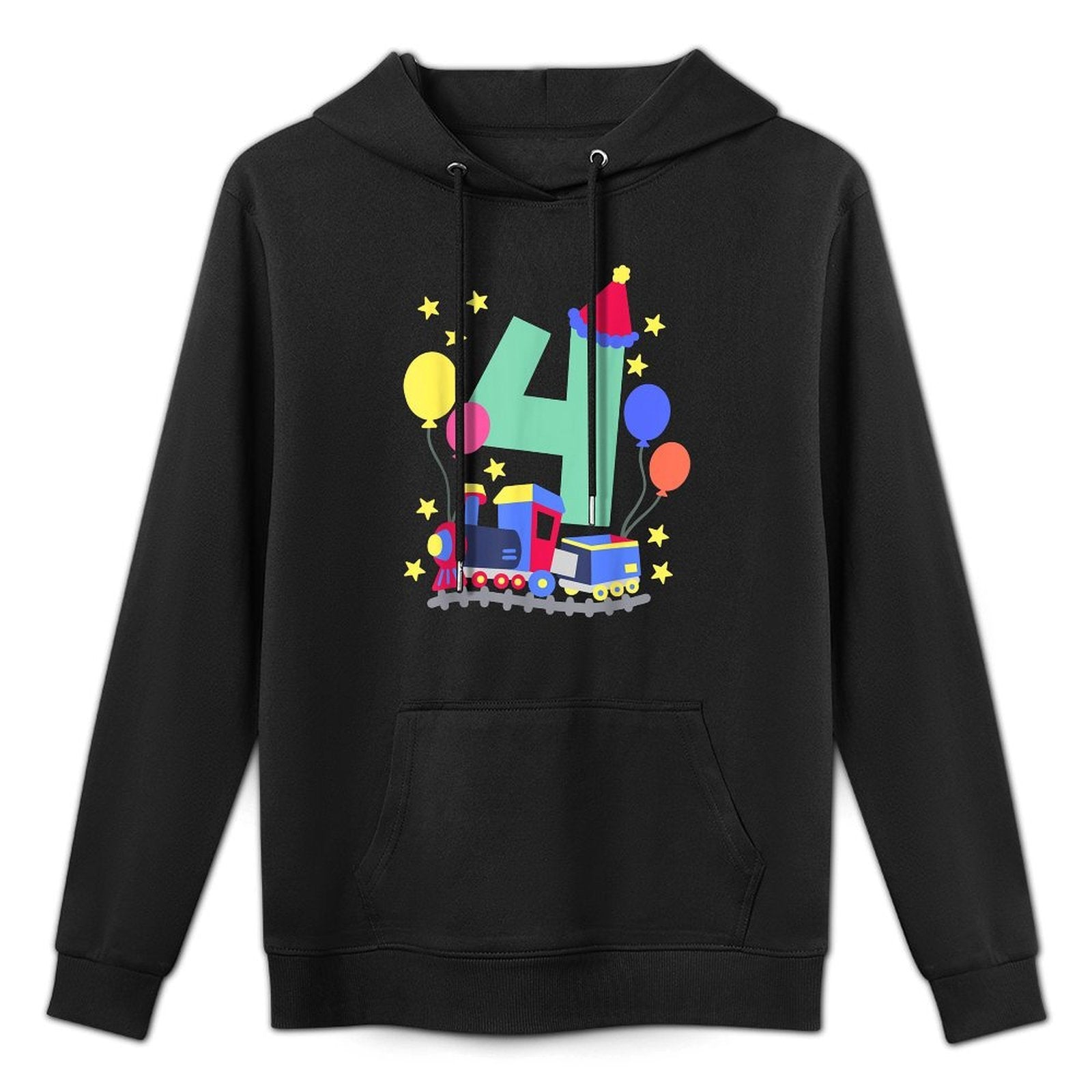 4th Birthday Train Lovers I&#39;m 4 Boys Kids Four Years Old Colorfast Hoodie