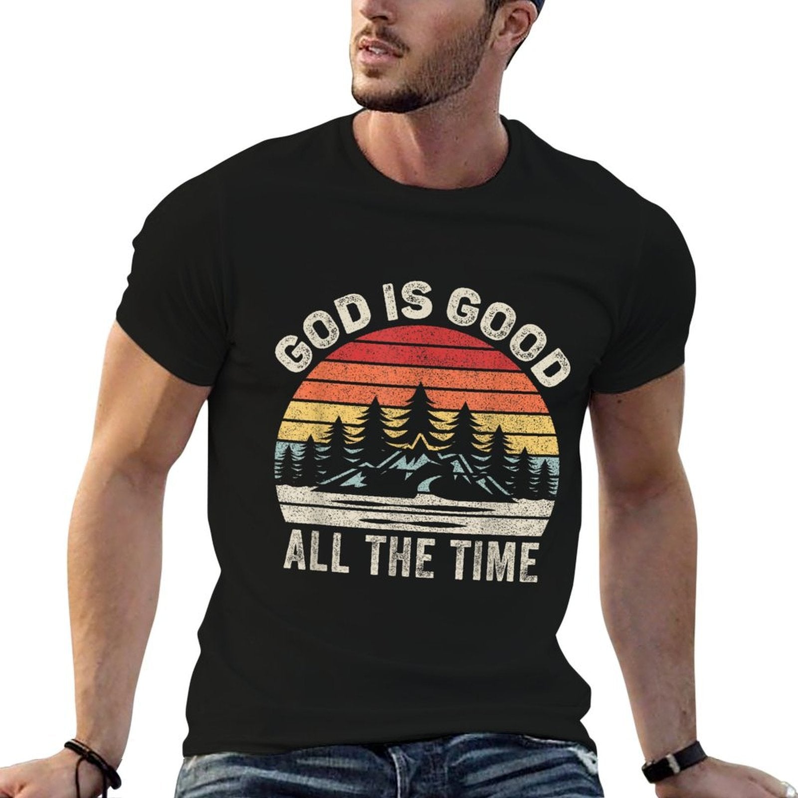Vintage Retro God Is Good All The Time Christian  Soft T-Shirt