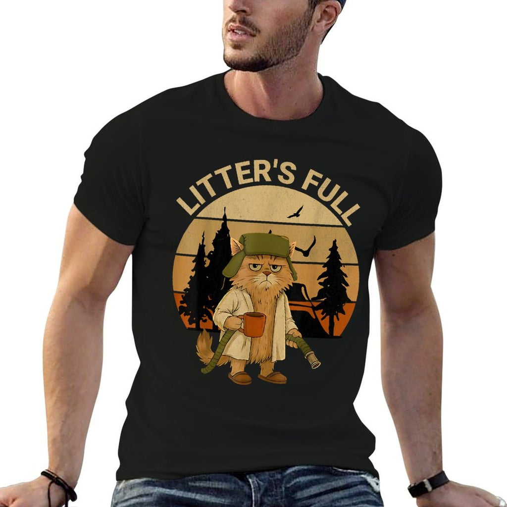 Funny Litter’s Full Cat Vintage Parodys for Men Women  Slim-fit Cut T-Shirt