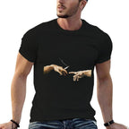 Michelangelo - Creation of Adam Cigarette Smoking Art  Tagless Design T-Shirt