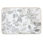 Grey Watercolor Leaves  Rapid-Drying Bath Mat