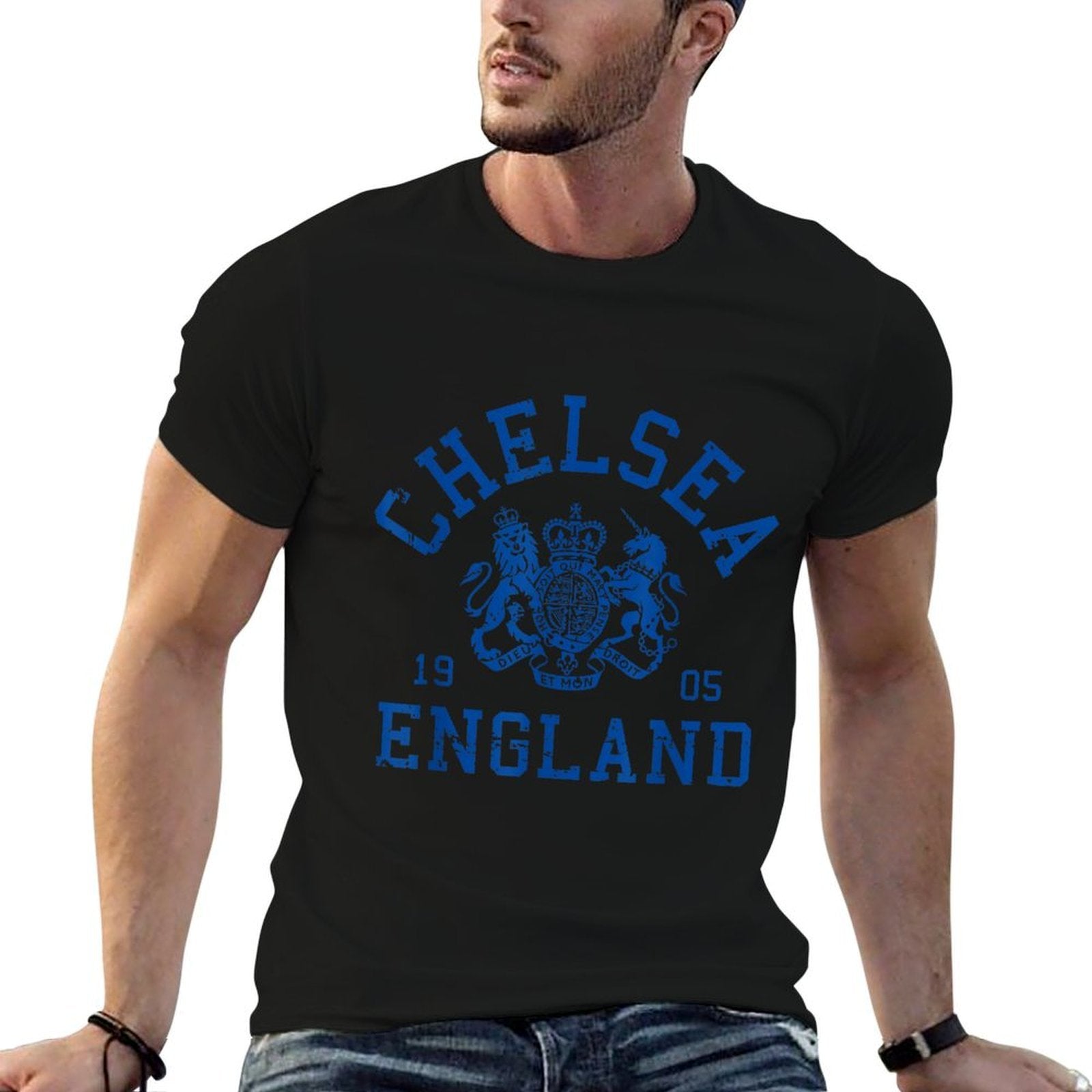 Chelsea Town of West London, England UK  Rolled Sleeves T-Shirt
