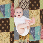 Vintage Home Made Patchwork With Diverse Patterns Sustainable Throw Blanket