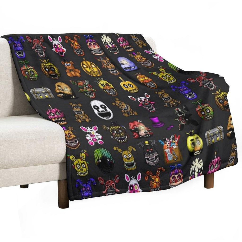 Five Nights at Freddy's - Pixel Art - Multiple Characters New Set Quick-dry Throw Blanket