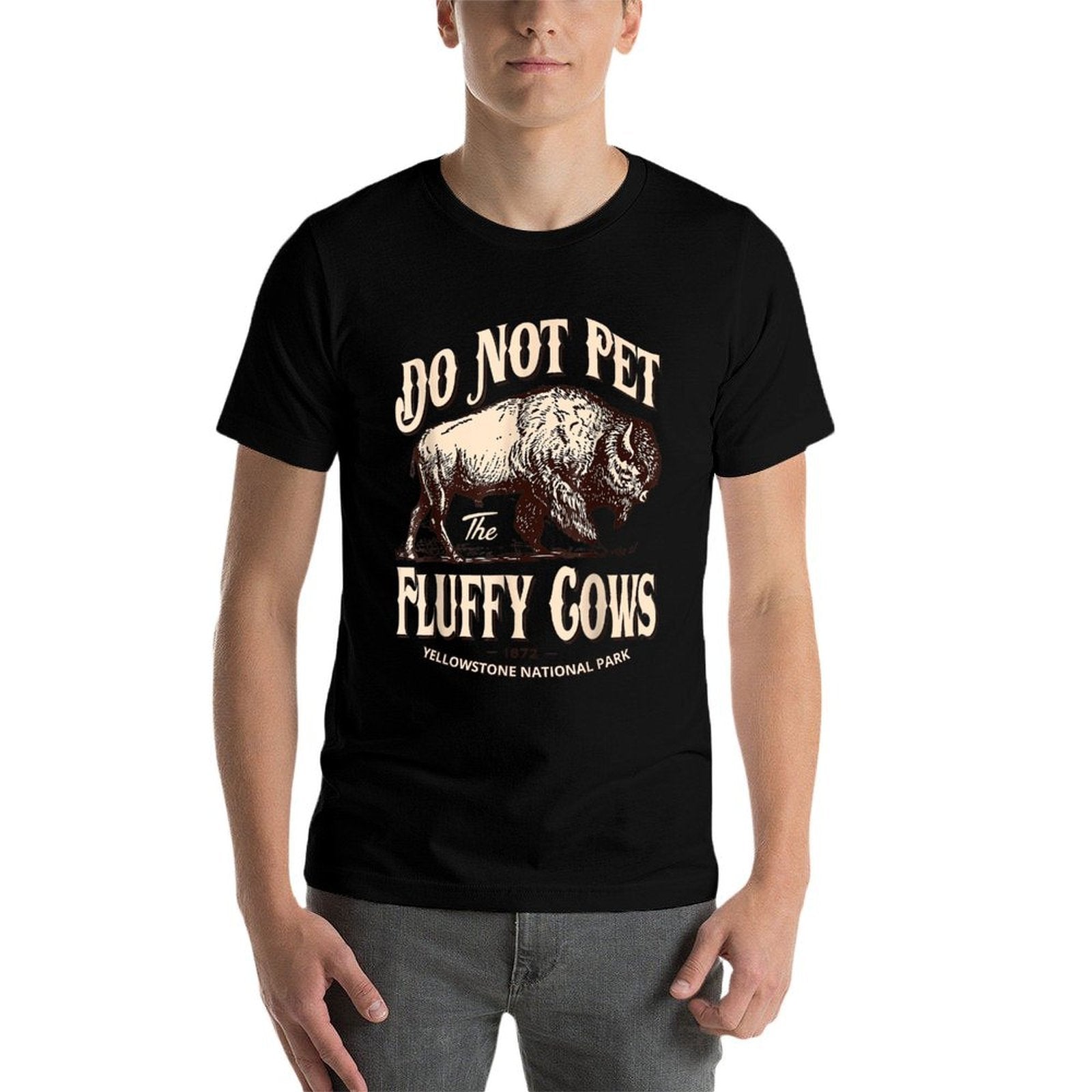 Do Not Pet The Fluffy Cows Yellowstone National Park  Polyester Blend T-Shirt
