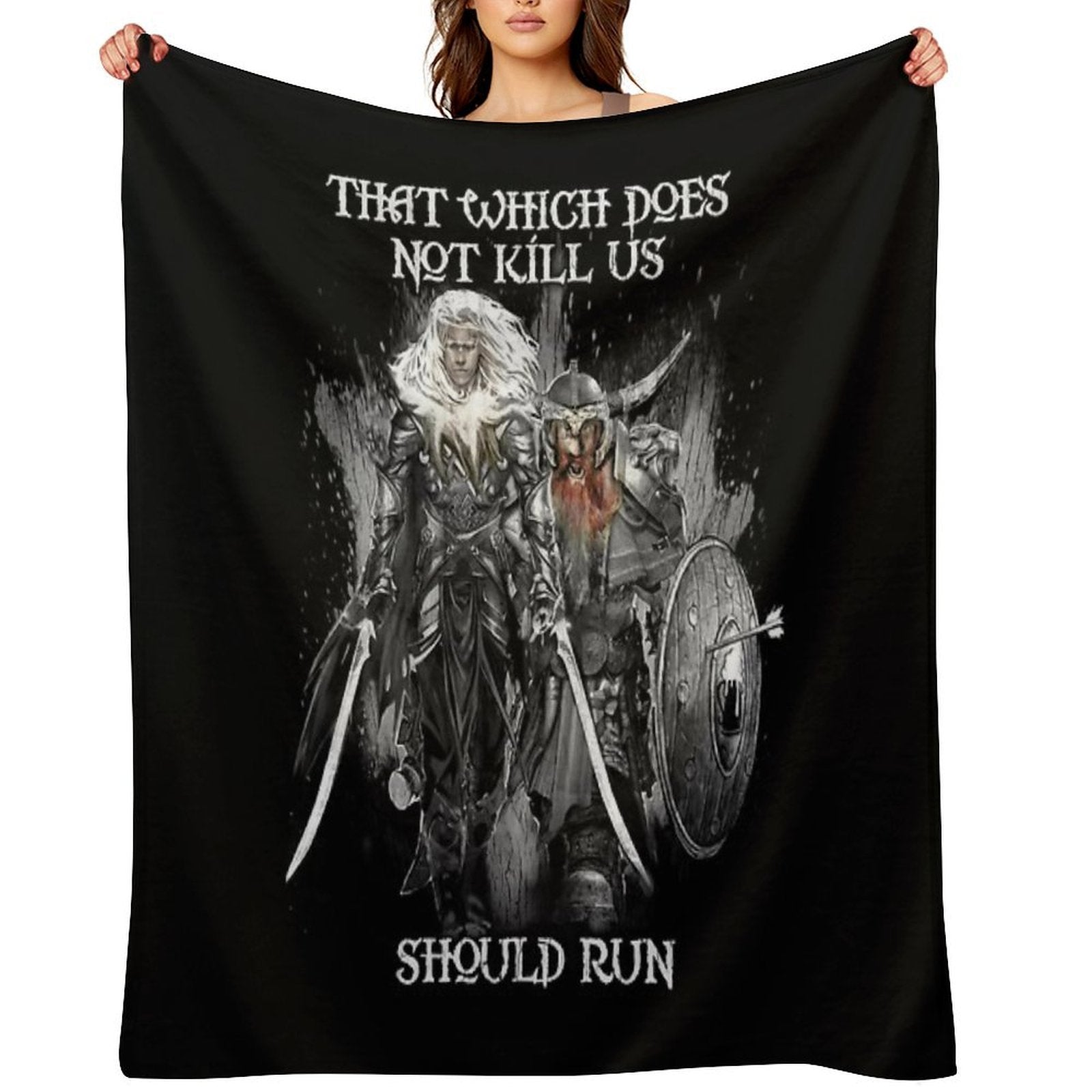 Drizzt Do'Urden And Bruenor Battlehammer Shrink-resistant Throw Blanket