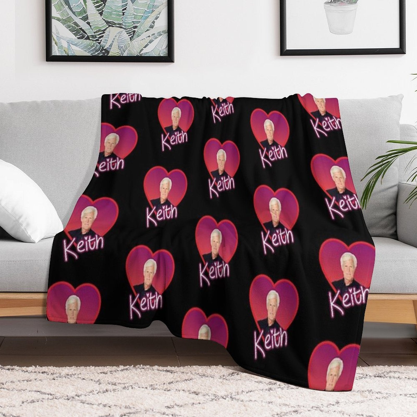 Dateline Keith Heart Quick-dry Throw Blanket