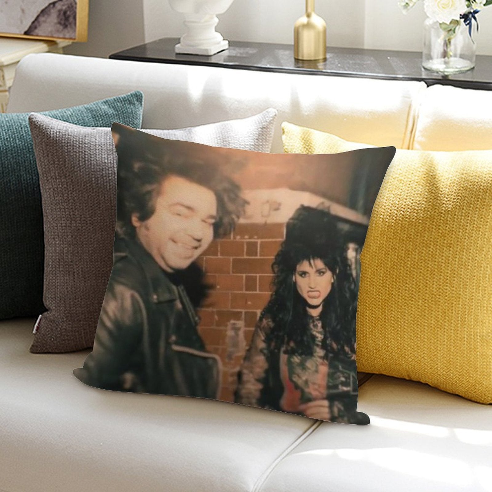 Laszlo & Nadja in The 80s Soft Ultra-Soft Texture Throw Pillow