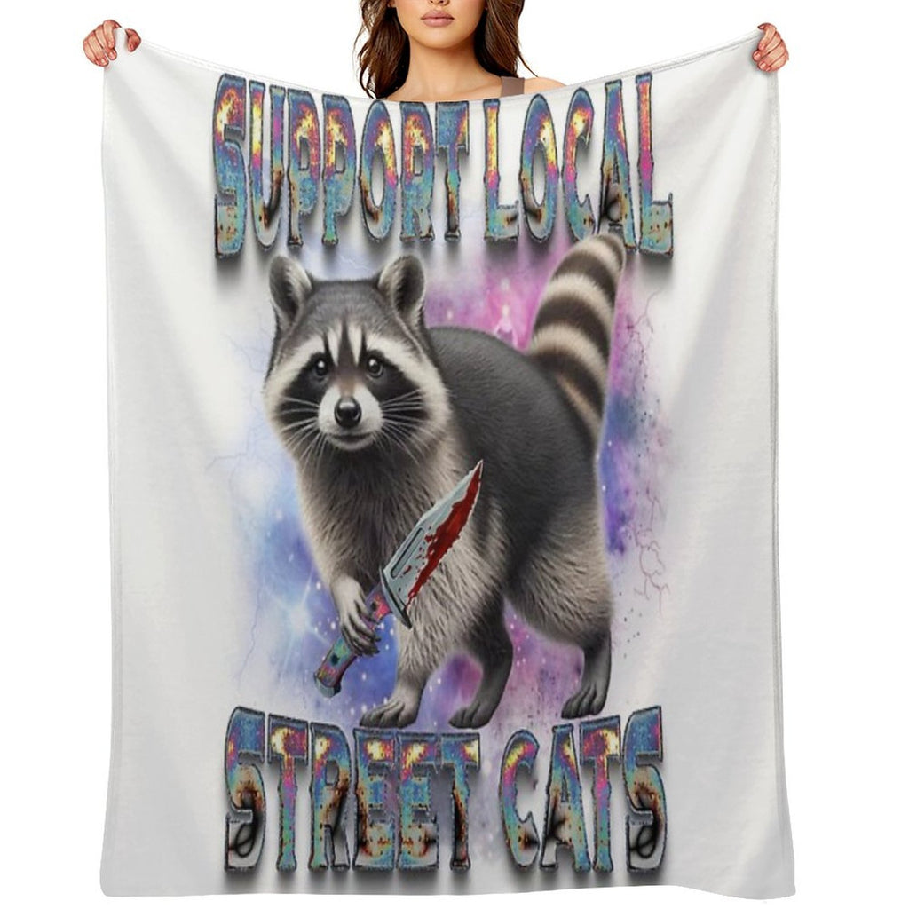 Support Local Street Cats [Premium Collection] Sustainable Throw Blanket