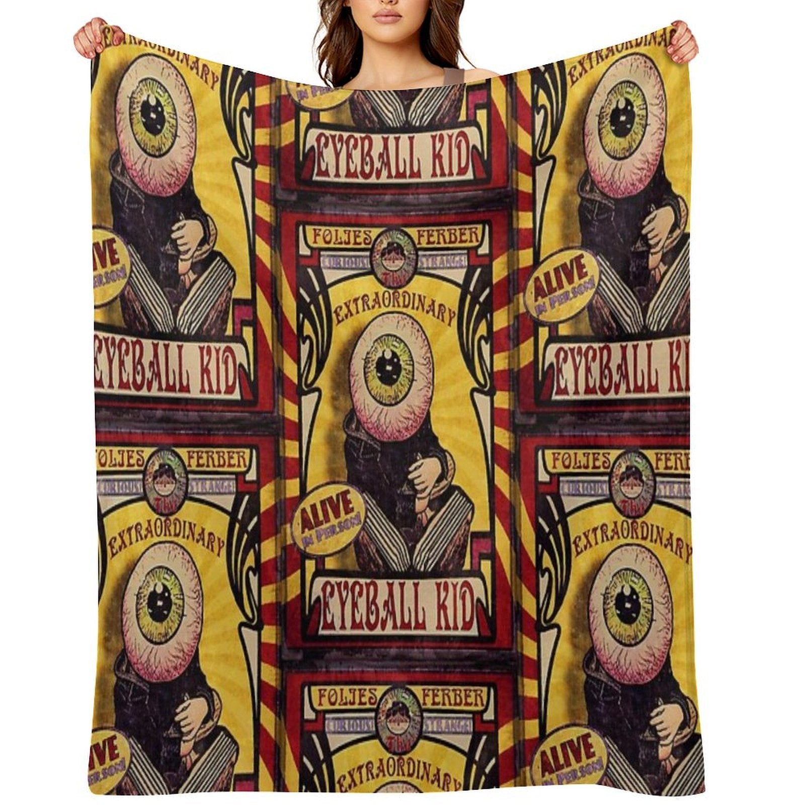The Extraordinary Eyeball Kid Sideshow Poster Quick-dry Throw Blanket