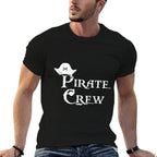 Pirate Crew Funny Halloween Costume Party Men Boys  Summer-ready Fabric T-Shirt