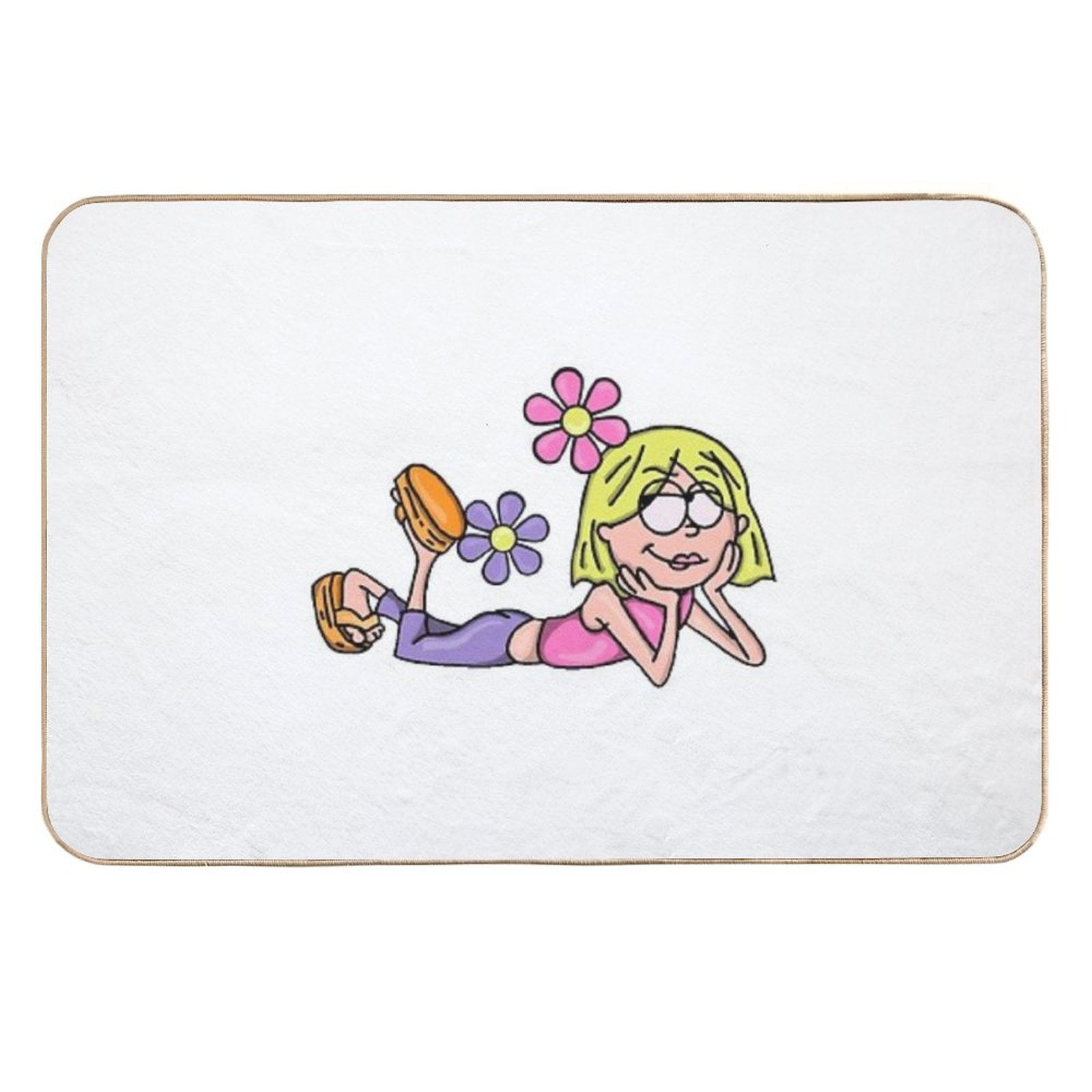 Y2K Lizzie McGuire Flower Art  Dirt-Trapping Bath Mat