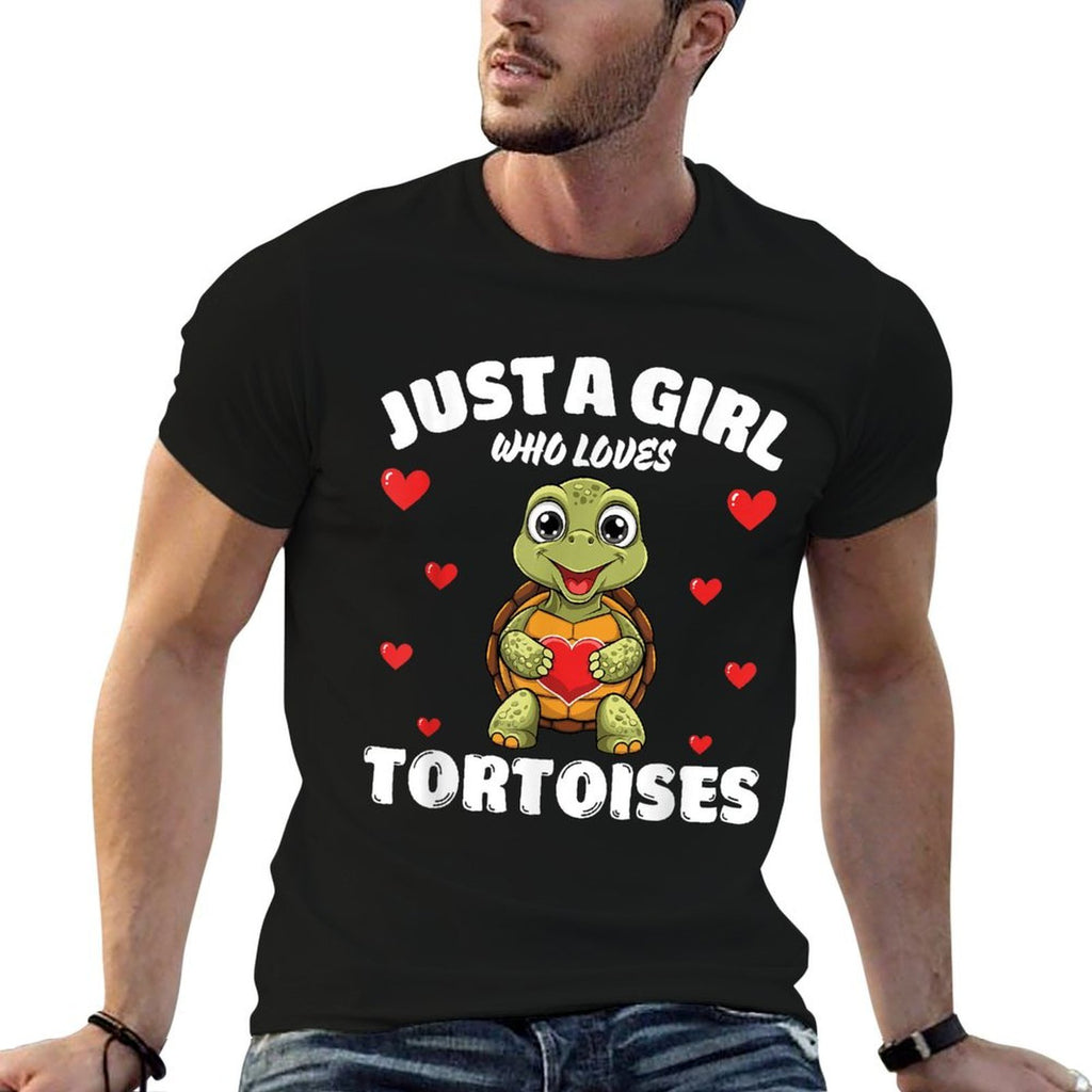 Just A Girl Who Loves Tortoises, Cute Tortoise Lovers  Polyester Blend T-Shirt