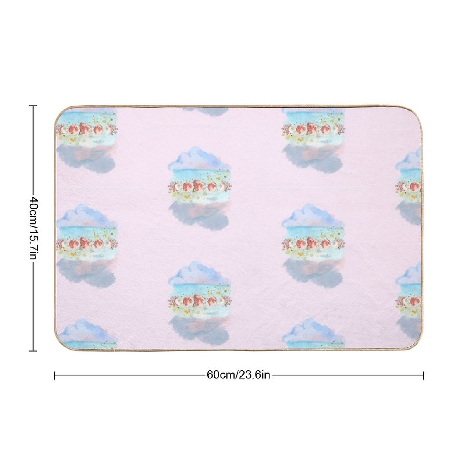 Ocean Sea Pink Full Moon Phase Water Witch  Odorless Bath Mat
