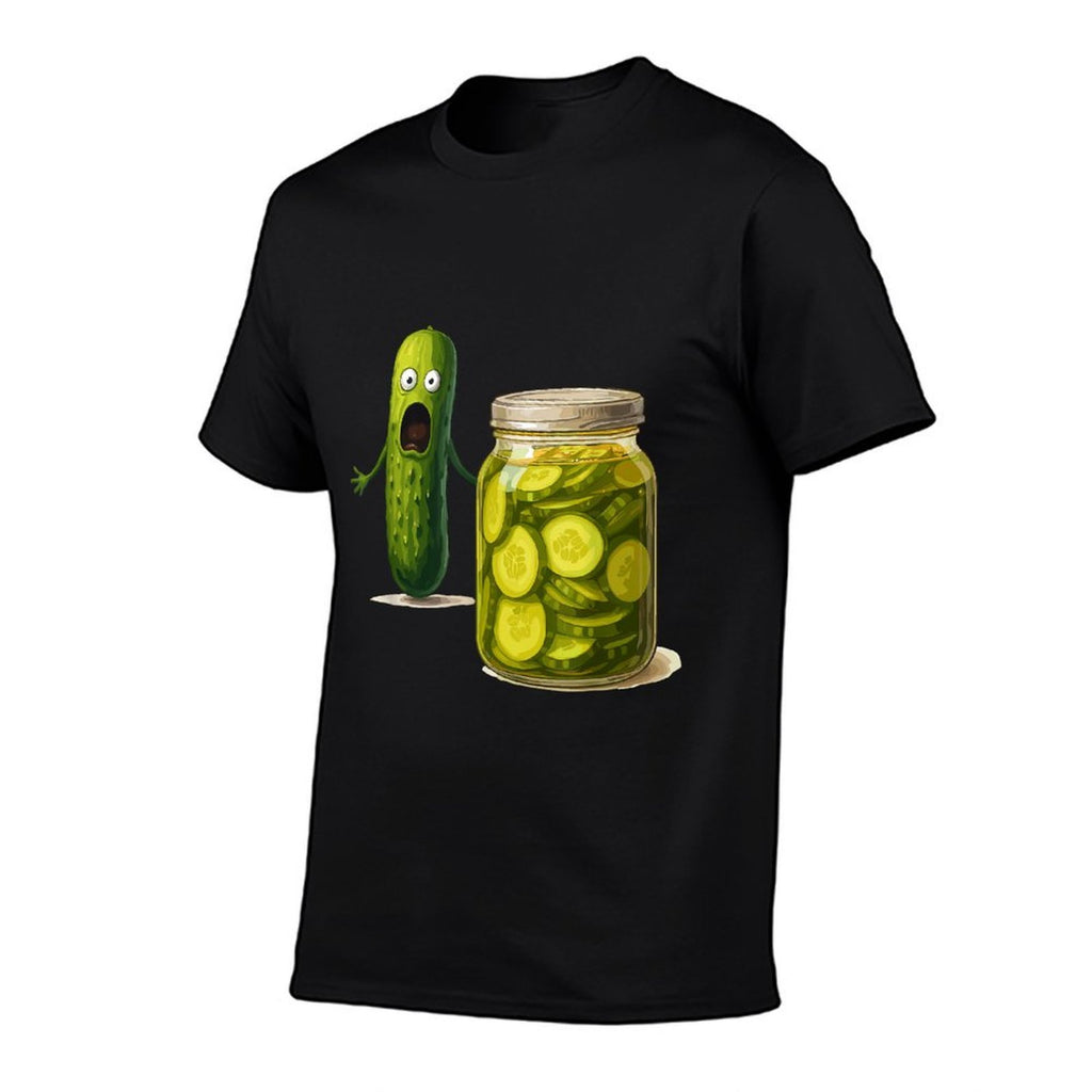 Funny Screaming Pickle Cucumber Jar Joke  Relaxed-fit T-Shirt