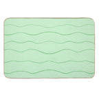 Pastel Green Waves  Anti-Trip Bath Mat