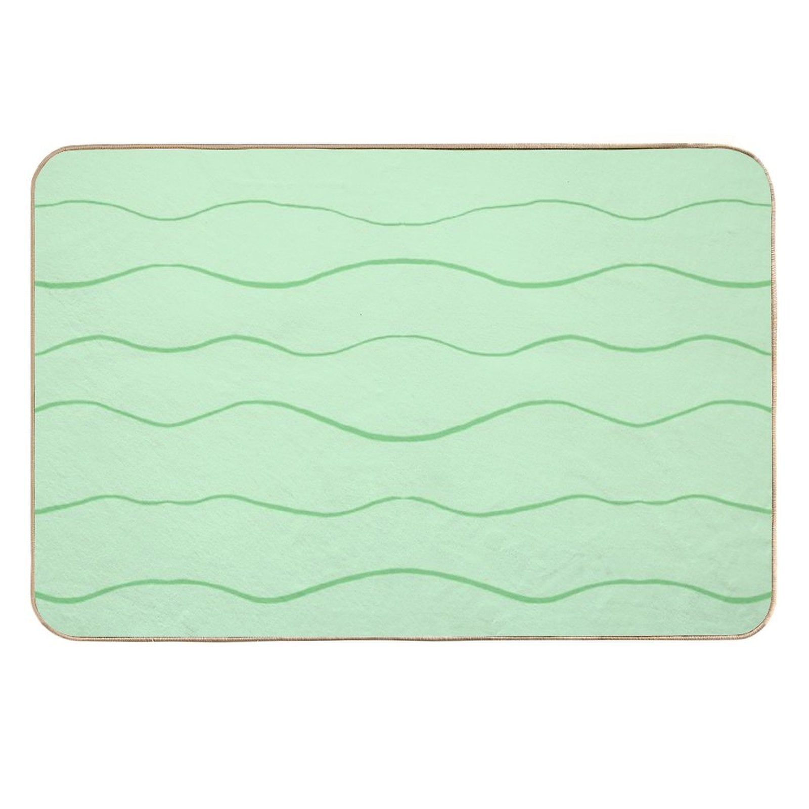 Pastel Green Waves  Anti-Trip Bath Mat