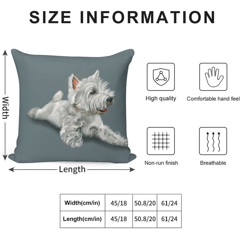 West Highland Terrier Westie Soft Luxury Feel Throw Pillow